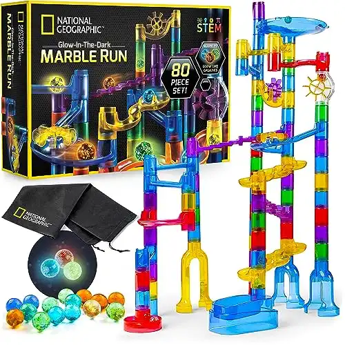 NATIONAL GEOGRAPHIC Glowing Marble Run Construction Set (Amazon Exclusive)