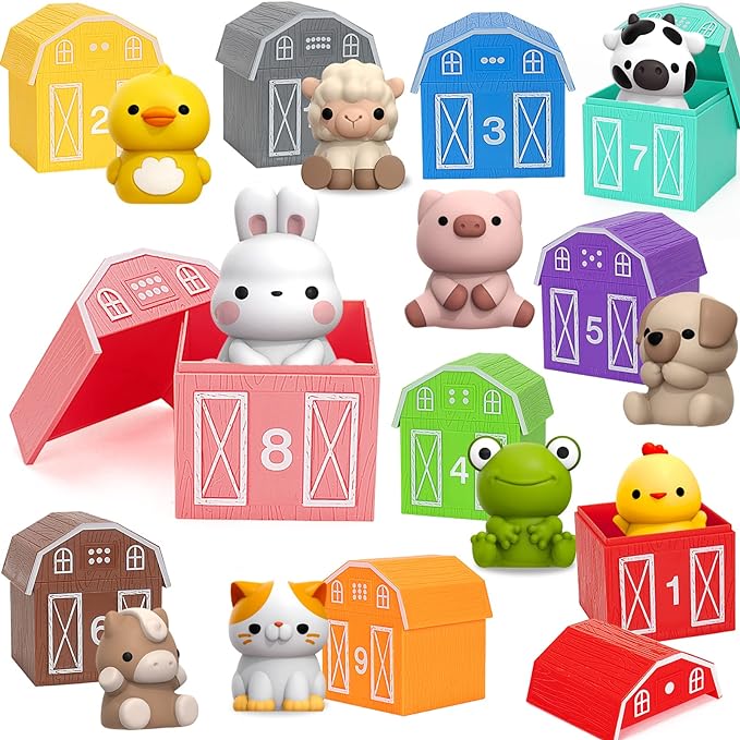 Aigibobo 20 Peice Farm Animal Counting, Matching & Sorting Game