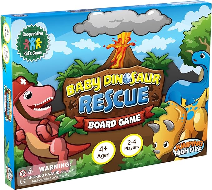 JH5 Baby Dinosaur Rescue! Cooperative Dinosaur Race Board Game for Kids