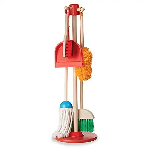 Melissa & Doug Let's Play House Dust! Sweep! Mop! 6 Piece Pretend Play Set - Toddler Toy Cleaning Set, Pretend Home Cleaning Play Set, Kids Broom And Mop Set For Ages 3+