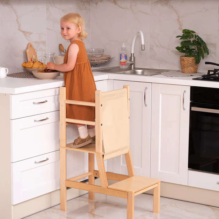 Montessori Step Ladder: The All-in-One Multifunctional Solution - WoodandHearts