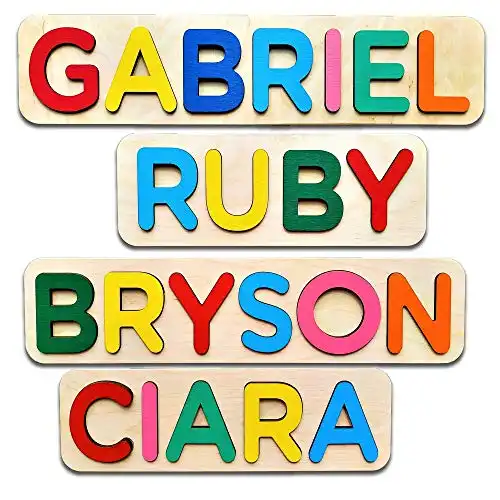 Personalized Wooden Name Puzzle for Kids Personalized Name Puzzle for Toddlers Personalized Baby Gifts First Birthday Gift Personalized Puzzle Wooden Puzzles Custom Name Puzzle Baby & Toddler Toys