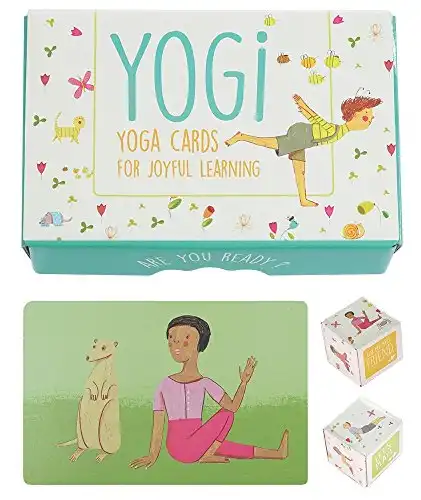 YOGi FUN Kids Yoga Cards Kit with Illustrations, Rhyming Poems, Birthday Activity and 2 DIY Dice