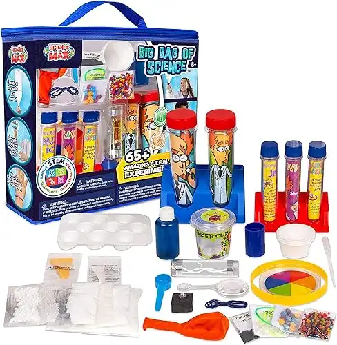 Be Amazing! Toys Big Bag of Science Works - Kids Science Experiment Kit with 65+ Amazing Experiments - Set Up Your First STEM Laboratory - Educational Chemistry Set For Boys & Girls Age 8 +