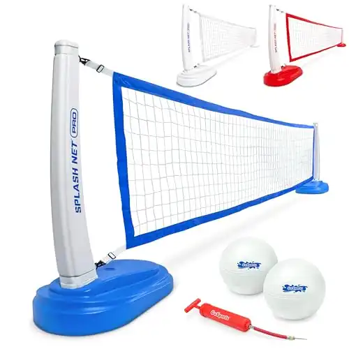 GoSports Splash Net PRO Pool Volleyball Net Includes 2 Water Volleyballs and Pump